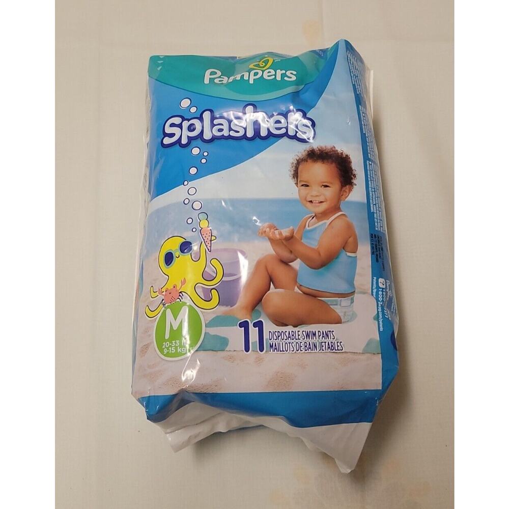 Pampers Splashers Disposable Swim Pants Diapers M 20-33 lb 11 count